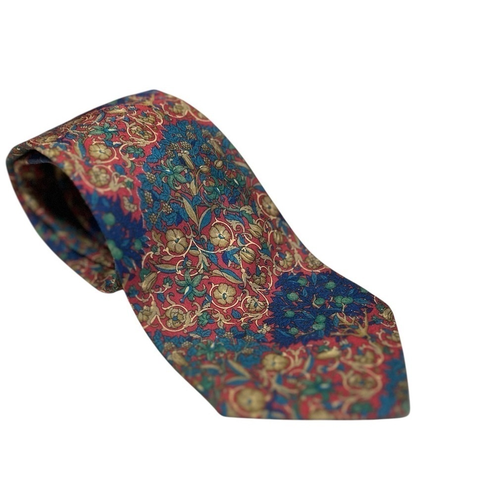 Vintage Liberty of London Floral Art Nouveau 100% Silk Tie Made In England